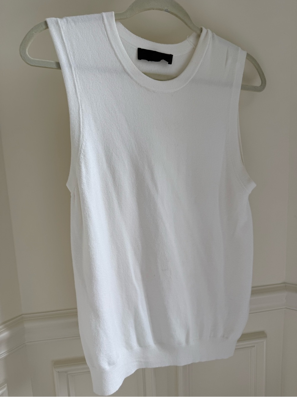 Zara White Ribbed Sleeveless Tank Top